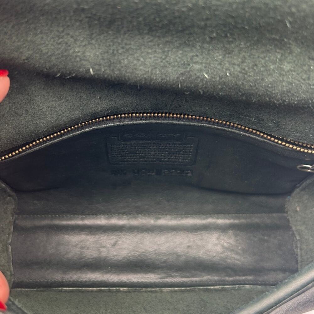 VTG Rare Green Coach Devon Turnlock Bag 9908 NYC USA Leather Crossbody with COA - Picture 6 of 6